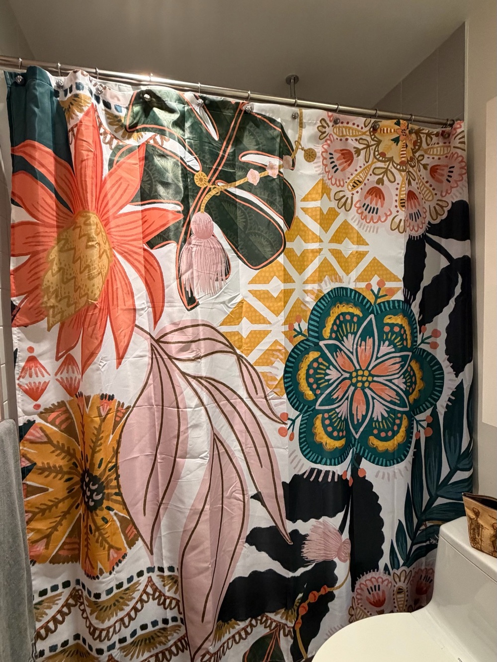 Floral Multicolor Shower Curtain - Home Bath